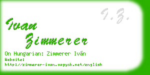 ivan zimmerer business card