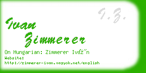 ivan zimmerer business card